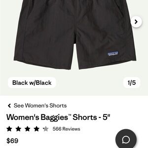 NWT Patagonia Baggies Short 5in
